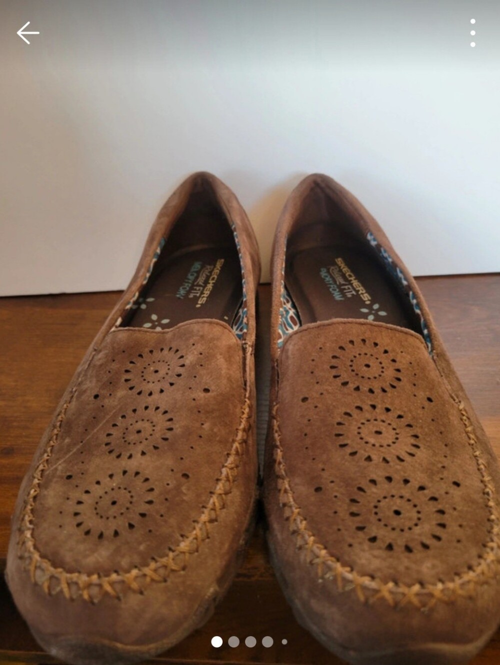 Skechers Brown Suede Perforated Slip-On Loafers